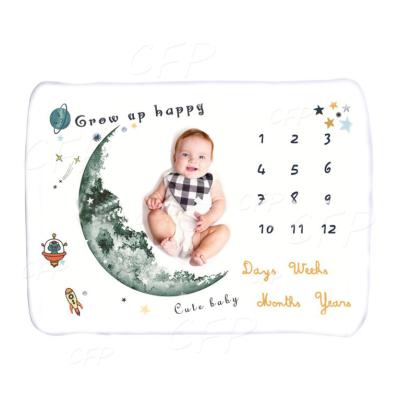 China American Style CFP G247 Newborn Photography Background Blankets Monthly Fleece Baby Milestone Blanket for sale