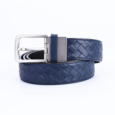 China Factory Direct Sales Simple Custom Business Double Sided Pin Buckle Leather Men's Genuine Leather Belt for sale