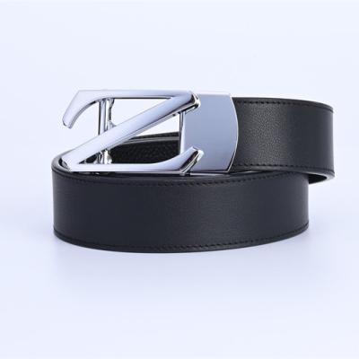 China Genuine Customized High Quality Simple Customized Cowhide Men's New Goods Gift Fashion Business Buckle Belt for sale