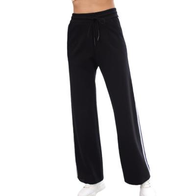 China Anti-Wrinkle Side Bars High Quality Casual Straight Wide Leg Custom Fashion Plus Size Women's Pants And Trousers With Pocket Sweatpants for sale