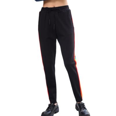 China Hot Spring Autumn Jogger Comfortable Sweatpants OEM Sale Anti-wrinkle Side Stripe Women High Quality Soft Knitting Pants and Trousers for sale