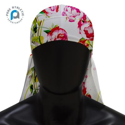 China Hot Selling Comfy Soft PURE Women's Vintage Floral Custom Printing Graphic Durags Sublimation for sale