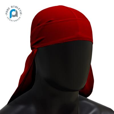 China 10%Spandex90%Polyester 10%Spandex90%Polyester Sheer Print Waves Long Tail Durag Turban Bandana Premium 360 Colorful Waves Tail Long Durag Hat For Women Men for sale