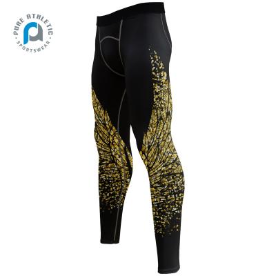 China Wholesale Custom Antibacterial PURE Men's Breathable Tights Compression Wings Sports Polyester Tights Antibacterial Gold Pants for sale