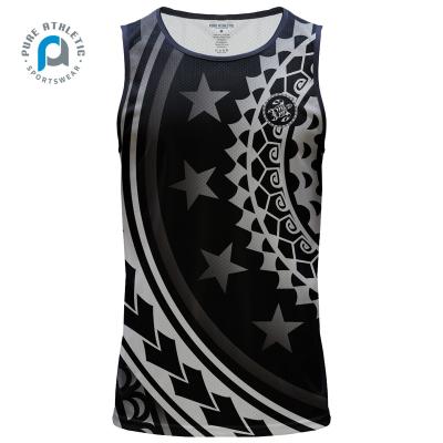 China PUR Anti-Shrink Anti-Shrink OEM Customized Wholesale Mens Sports Beach Fitness Gym Tops Running Singlets For Men for sale