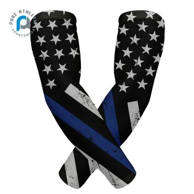 China Pure Custom QUICK DRY QUICK DRY Bike Forearm Protector Sun UV Cooling Cycling Sport Driving Country Flag Arm Sleeves For Women Men for sale