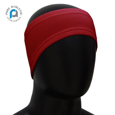 China Outdoor Fabric PUR Fabric Winter Running, Skiing, Riding, Sports Solid Maroon Fleece Ear Warmers Headband for sale