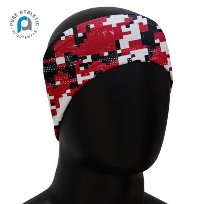 China 90% Polyester 10% Spandex With Compression 90% Polyester 10% Spandex With Compression PURE Digital Camouflage Print Running Wholesale Custom Sports Thick Warm Winter Headband With Adult D fleece for sale