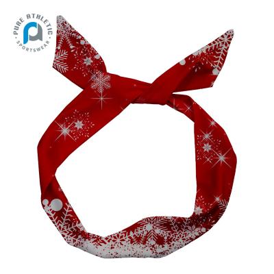 China Custom Women Printed Tie Headband Comfy Soft Comfy Soft PURE Red Women Printed Tie Headband Sublimation Rabbit Ears Bow Headband Comfy Soft Soft Designer for sale