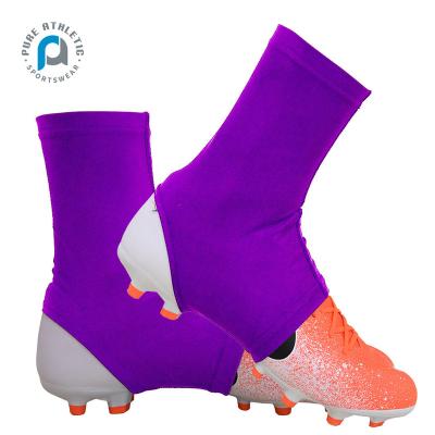 China Sublimation Blank PURE Breathable Single Compression Professional Shoe Covers Football Purple Stretch Customized Arm Warmers for sale