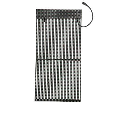 China Building Facade Mesh Outdoor Pixel Light Transparent Glass Wall Outdoor Visual Media Wall Led Display Screen for sale