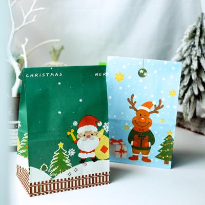 China Recycled Materials Christmas Self Seal Paper Bags For Baking Food for sale