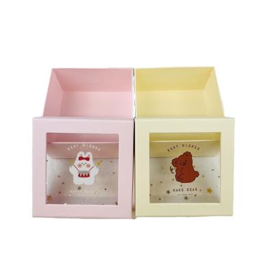 China Recycled Materials Sky And Earth Cover Gift Box Perfume Cosmetic Boxes With Window for sale