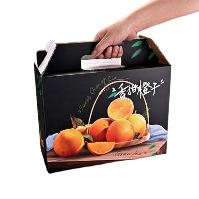 China Biodegradable Fresh Orange High Grade Portable Corrugated Box for sale