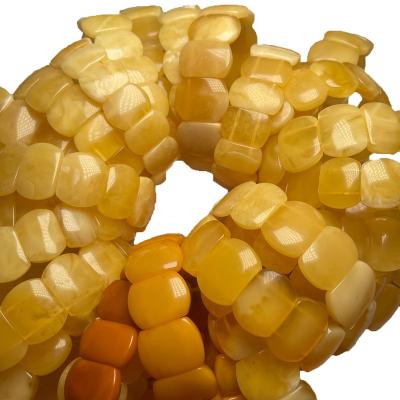 China Natural Polishing Amber Russian Baltic Yellow Opaque Bracelet 17-22mm Natural Clean European High Cost Performance for sale