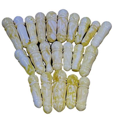 China White Color High Quality Natural Baltic Polishing 10-16mm Tasbiha From Russia Amber Stone Imams Amber Jewelry Tiger Skin Pattern Karst Cave for sale