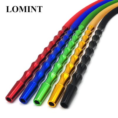 China Aluminum & Silicone LOMINT Style Bamboo Hookah Hose Pipes Shisha Accessories Aluminum Alloy Mouth Tips Handle Silicone Tube With High Elastic Spring OEM for sale