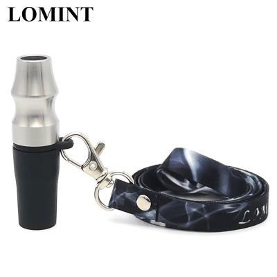 China High Quality LOMINT Stainless Steel or Aluminum Alloy Hookah Mouthpieces with Tapered Silicone and Customizable Lanyard LM-M046 for sale