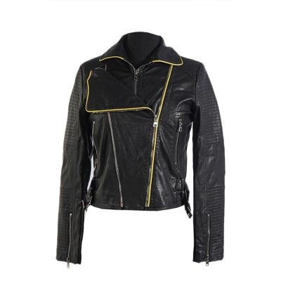 China New Customizable Motorcycle Windproof Autumn Jacket Women Basic Style Fashion PU Leather for sale