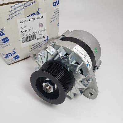 China 600-861-2111 24V Excavator Alternator For KOMATSU PC200-6 S6D95 for sale