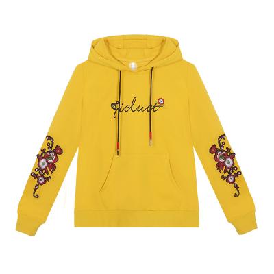 China wholesale custom fashionable French Terry plain sweatshirt Anti-wrinkle OEM winter logo loose pullover hoodie women Embroidered for sale