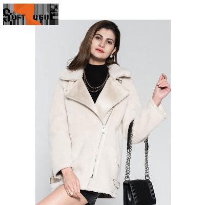 China LADIES SUEDE SUEDE JACKET reversible STYLISH FAUX SHEEP FUR for sale