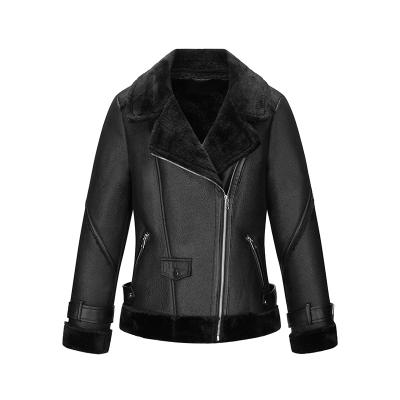 China Winter waterproof custom coat for women B3 coat with buckle on cuff and side shearling pilot bomber jacket for sale