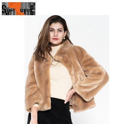 China ELEGANT LADIES RABBIT FUR COAT FLEECE ARTIFICIAL SOFT sherpa jacket reversible for sale