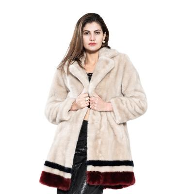 China ELEGANT ARTIFICIAL MINK FUR REVERSIBLE LADIES COAT LONG FLEECE SHERPA JACKET for sale