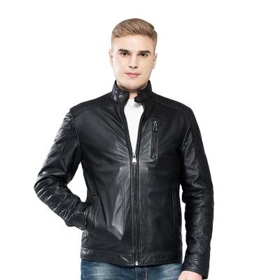 China waterproof CUSTOM MADE MEN GENUINE SHEEP LAMB SKIN LEATHER JACKET FOR MAN REAL LEATHER JACKET for sale