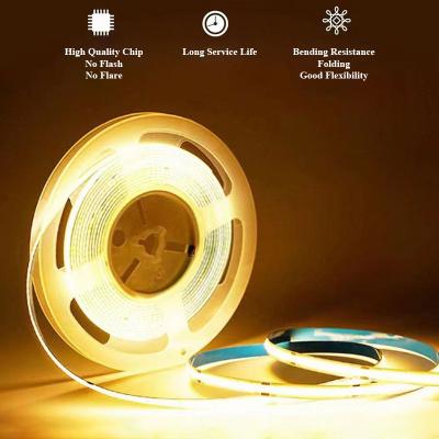 China DC24V 280LED/m Home Improvement Flexible Cabinet LED Strip Light COB Desktop High-Brightness Lighting Light for sale