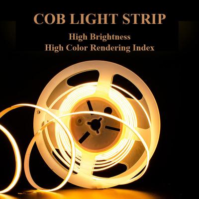 China DC12/DC24V 320/384/480LED/m Home Improvement Flexible Cabinet LED Strip Light COB Desktop High-Brightness Lighting Light for sale