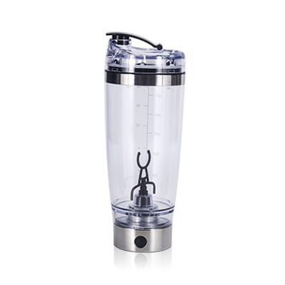 China Viable BPA Free Style 600ml Cup White Refilling Auto Mixing Transparent Protein Shaker Bottle for sale