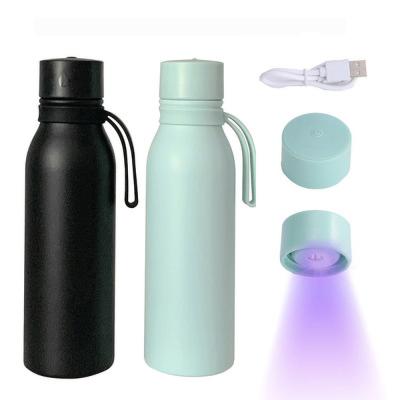 China Stainless Steel Self Cleaning Water Bottle Bottle Smart Sustainable Insulated Drinking UV Bottle Water Purification Bottle for sale