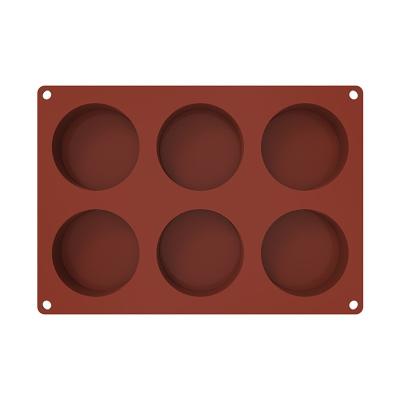 China Viable Baking Accessories 6 Holes Mold Silicone for Chocolate Jelly Cake Pudding Party Cupcake Molds for sale