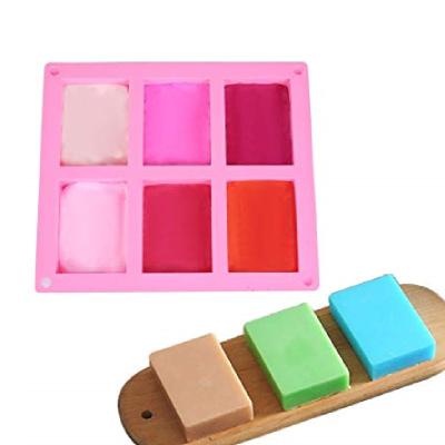 China Sustainable Cake Stencils 6 Rectangular Handmade Soap Mold Silicone Cake Baking Tray Maker Molds for sale