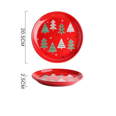 China Viable Multicolor Christmas Tree Designer Food Tray Dinner Set Dinnerware Plate 4.5 Inch Rice Bowl Cup Stripe for sale