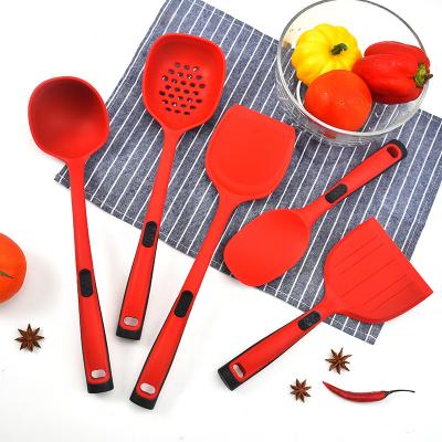 China Amazon Sustainable Hot Selling 5pcs Heat Resistant Silicone Cooking Tools Utensil Sets For Nonstick Cookware for sale