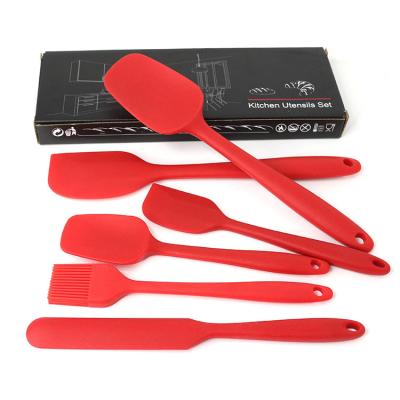 China 6 Pcs Sustainable Silicone Stick Heat Resistant Kitchen Appliance Non Cooking Tool Utensil Set for sale