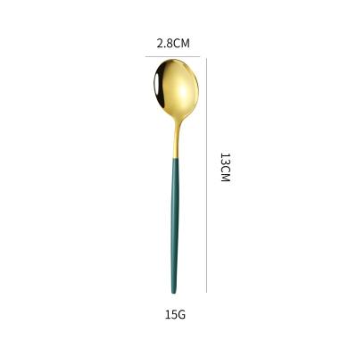 China Stainless Steel Metal Golden Tea Cocktail Stir Spoon Viable Smooth Ice Scoop Small Teaspoons for sale