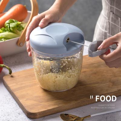 China Viable Rotate Chopper Vegetable Slicer Garlic Slicer Food Shredder Meat Vegetable Cutter Manual Press Grinder Grinder for sale