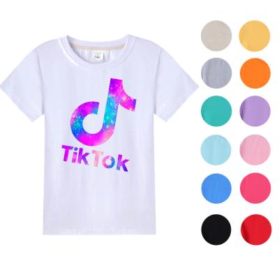 China Breathable Newcomer TikTok Printed Summer Kids Short Sleeve O Neck Boys Kids T-Shirt for sale