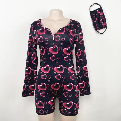 China New designs QUICK DRY Onesie valentines long sleeve onesie woman short sexy valentines day for sale