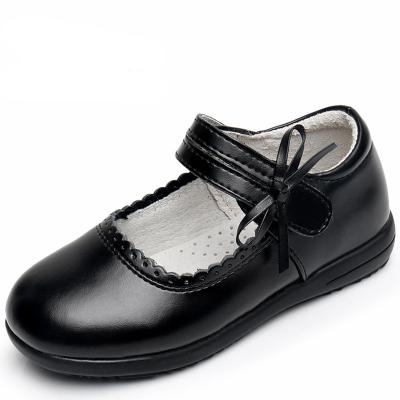 China Anti-odor Good Quality School Performance Kids Girls High Strength Leather Material Stylish Shoes for sale