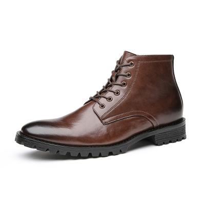 China China Wholesale Anti-odor Men's Large Size Ankle Genuine Leather Leather High Boots For Men for sale