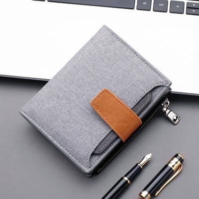 China Fashion Canvas Wallet Men Bag Multi Clip Card For Driver's License With Zipper For Man for sale