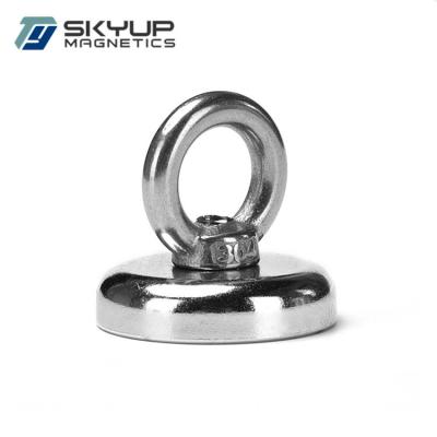 China Industrial Magnet D80 mm 300 kg Fishing Strong Magnet Neodymium Hook Magnet Wholesale for sale