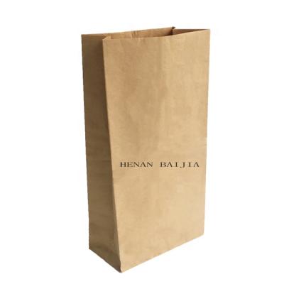 China Bottom Paper Bags 20kg Paper Flour Food Wheat Sack Bags 25kg Paper Material Expandable Square Craft Sack for sale