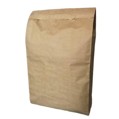 China Recycled brown paper bag 15kg paper bag pet feed collagen peptide kraft paper bag food grade packaging materials for sale