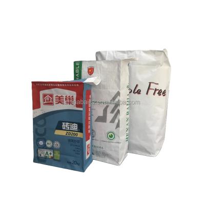 China Recycled Packaging Materials 20kg 25kg Sealant Powder Paper Valve Bag Tile Glue Valve Bag for sale